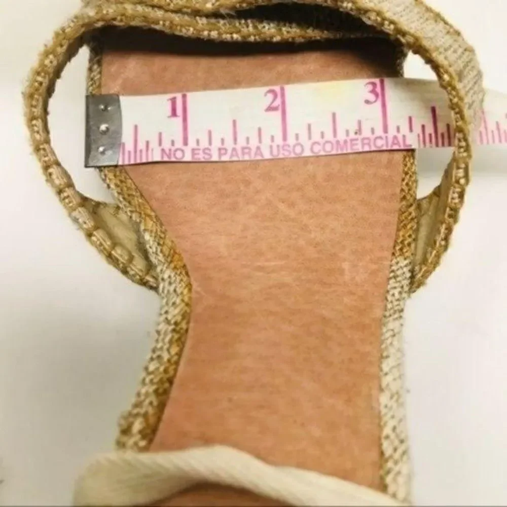 Halogen womans nude lace up Espadrille wedges sz 10 BoxP